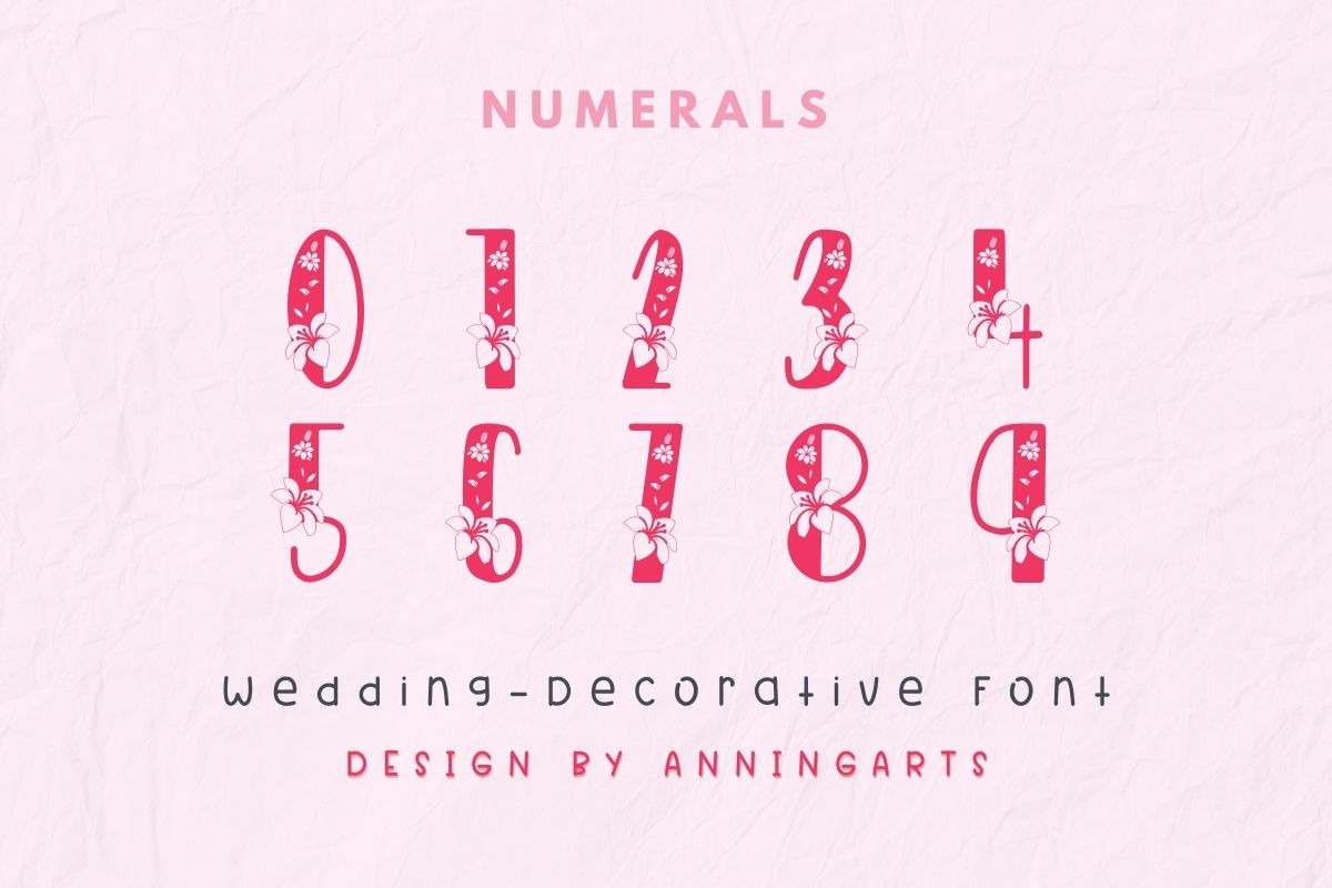 Wedding - Decorative Font, a Symbol Font by AnningArts (Photo 9 of 9)