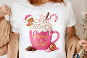 Merry & Bright Pink Coffee PNG, an Illustration by Creative Art (Thumbnail 6 of 6)