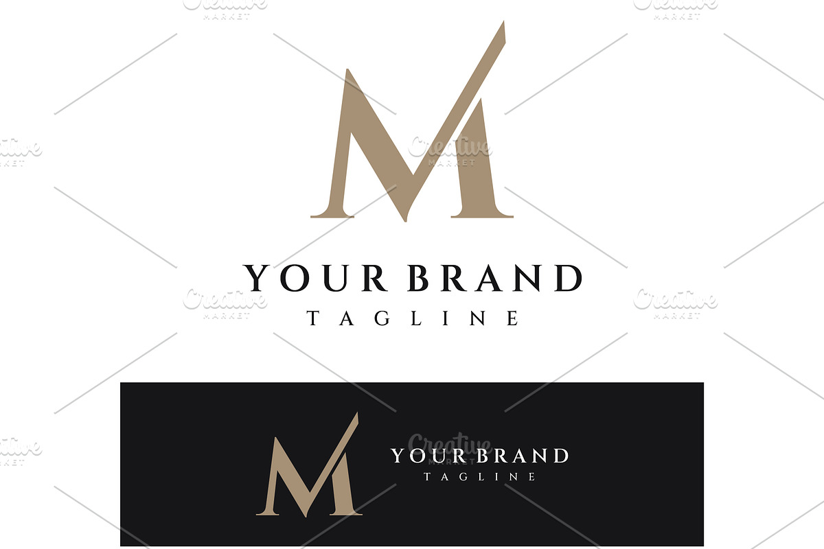 initial logo minimalist M element, a Branding & Logo Template by LOGOCREATIVE
