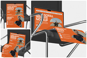 Long Scroll Website Mockup on Laptop, a Wearable Device Mockup by Unerispace
