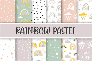 Rainbow Pastel Digital Papers, an Arts & Entertainment Photo by AdriOP