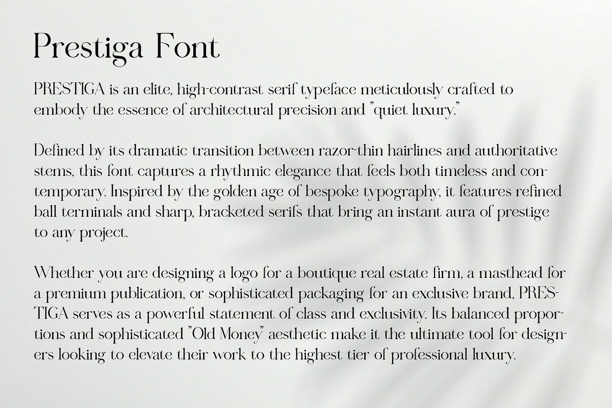 Prestiga | Elegant & Modern Display, a Serif Font by OWPictures (Photo 7 of 8)