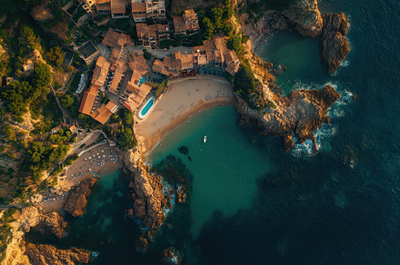 Stunning view of sea cliffs and reso, a Photo by Iftikhar Alam