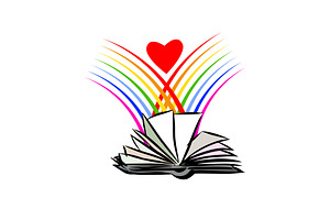 logo book and rainbow . Back to, an Education Illustration by Nenahliadava Design