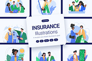 Insurance Illustration Art Set, a Finance Illustration by Creative Stall (Thumbnail 1 of 9)