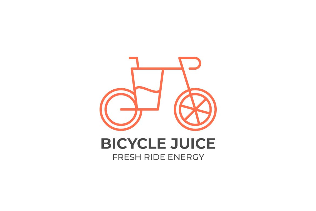 Bicycle Juice Monoline Logo, a Graphic by Mightyfire (Photo 3 of 3)