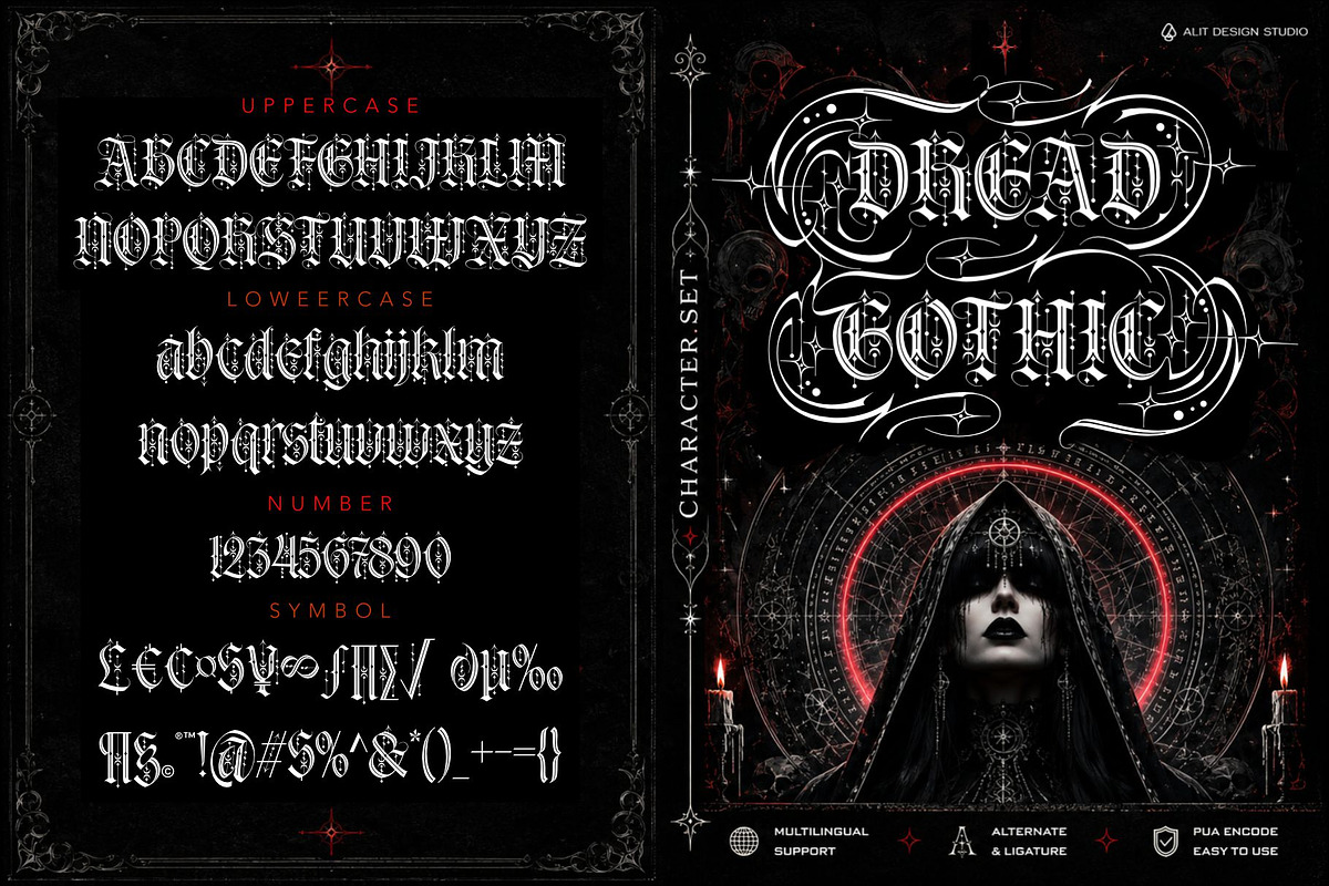 Dread Gothic Typeface, a Blackletter Font by alit design (Photo 2 of 22)