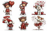 Valentine Cat and Dog Girl Set, an Illustration by Daily.Designs (Thumbnail 4 of 7)