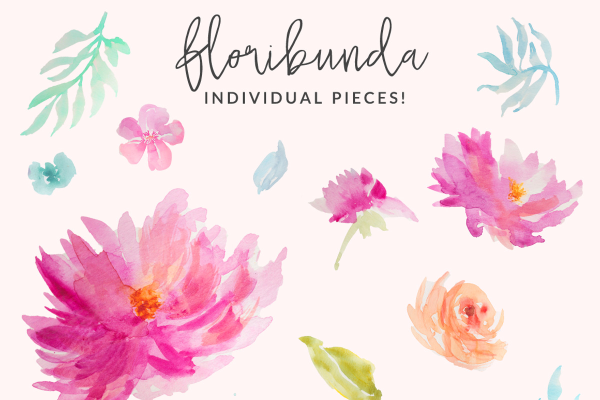 Floribunda Watercolor Flowers, an Illustration by Angie Makes (Photo 2 of 2)