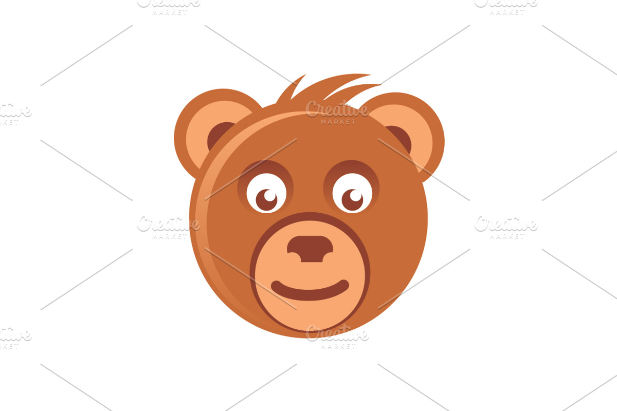 Cute brown bear head, an Animal Illustration by Super Accurate