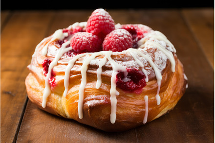 Delectable Raspberry danish bun, a Food & Drink Photo by Ylivdesign