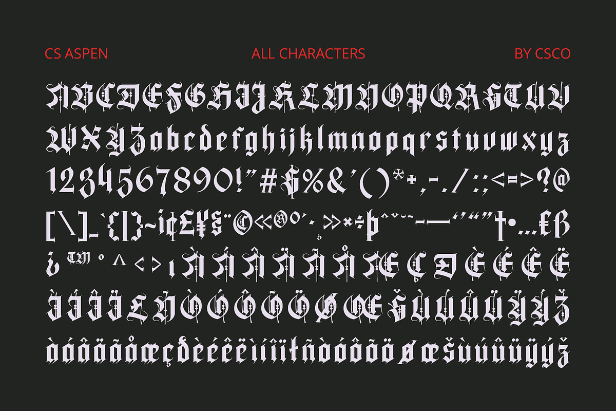 CS Aspen – Blackletter Font, a Blackletter Font by Craft Supply Co. (Photo 8 of 8)