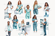 Medical Clipart Set | Nurse & Doctor, a Work Illustration by GlamArtZhanna (Thumbnail 5 of 8)