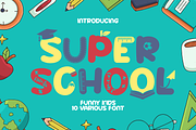 Super School - Funny Kids 10 Various, a Font by PutraCetol Studio (Thumbnail 1 of 11)