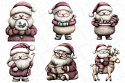 Christmas Whimsical Santa Clipart, an Illustration by DreamPrint404 (Thumbnail 2 of 6)