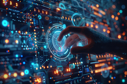 A Human Hand Interacting With a Futu, a Photo by Tanuart