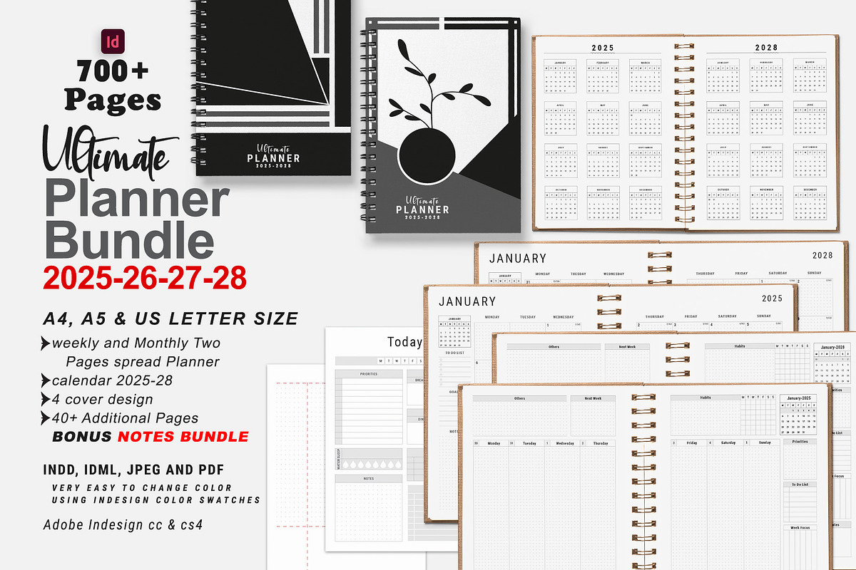 Ultimate Planner Bundle Pack 2025-28, a Stationery Template by MNT-Creator (Photo 1 of 10)