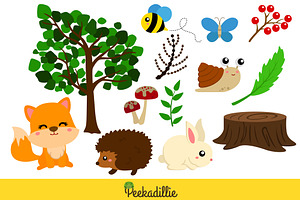 Cute Woodland Forest Animal Clipart