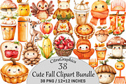 Cute Fall Clipart, an Illustration by CitraGraphics (Thumbnail 1 of 5)