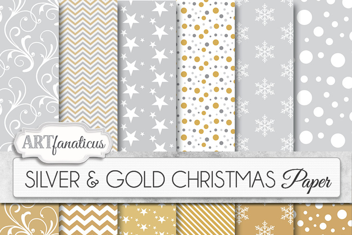 SILVER & GOLD CHRISTMAS, a Pattern Graphic by Artfanaticus
