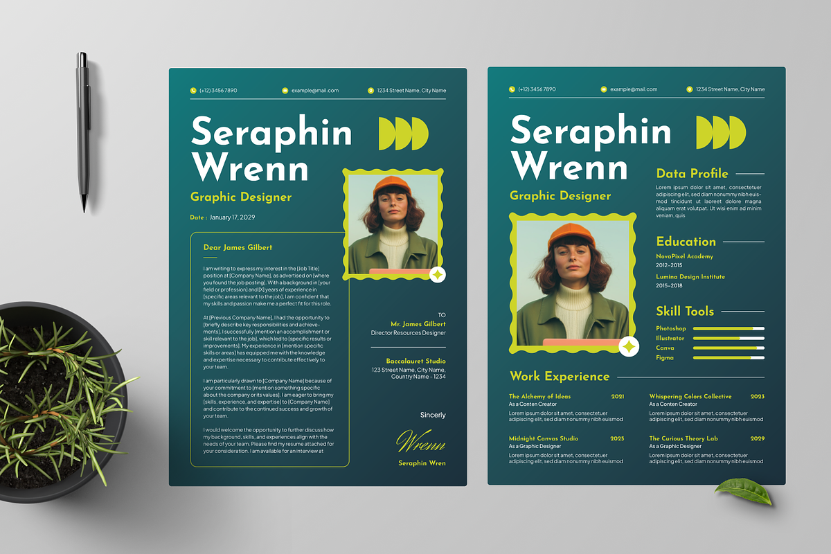 Blue Gradient CV Resume preview 4