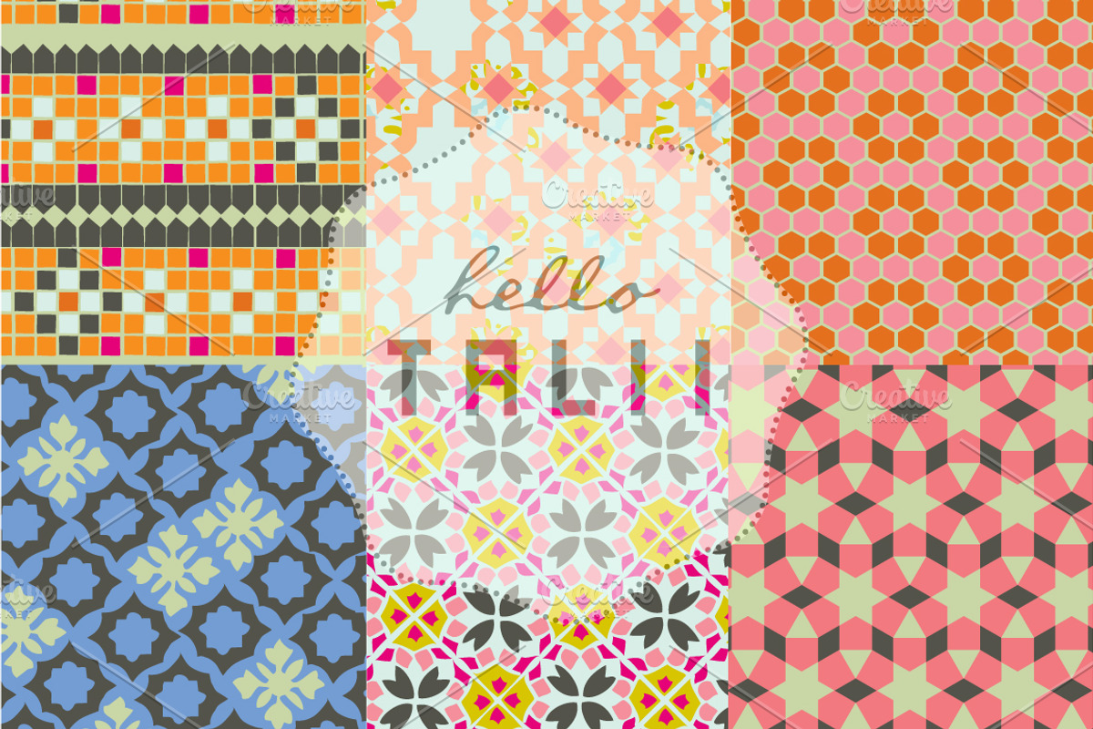 Summer Tiles Digital Paper, a Pattern Graphic by Hello Talii (Photo 2 of 3)