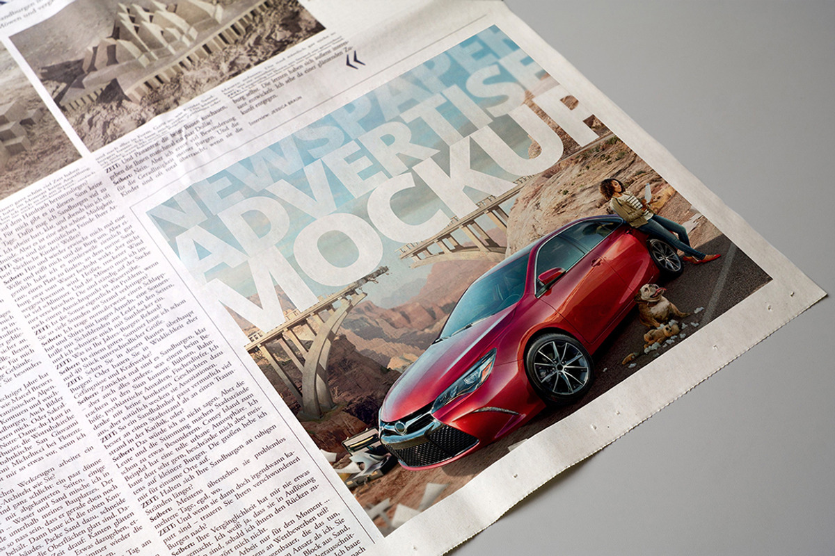 Newspaper Advertise Mockup v3, a Print Template by 2dsight (Photo 1 of 10)