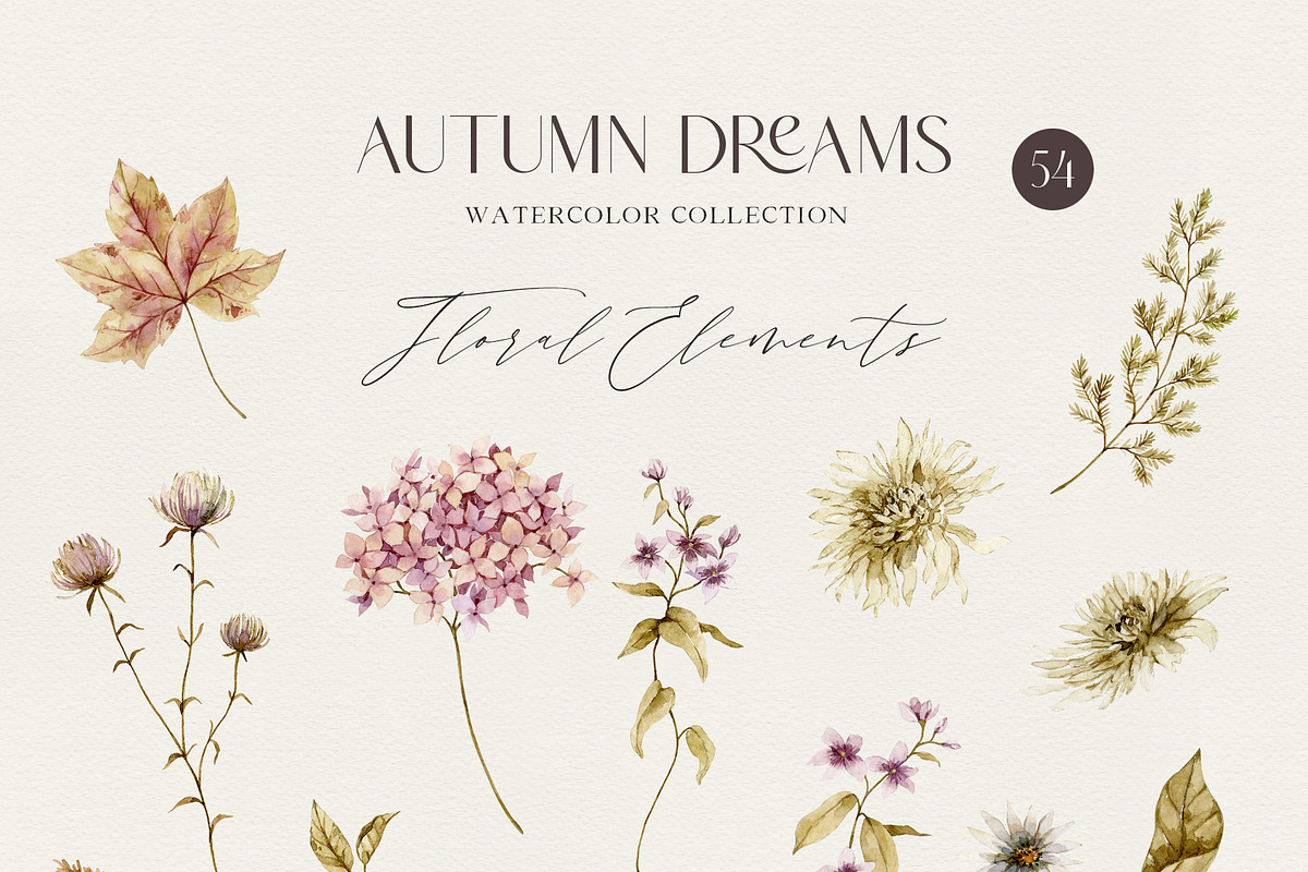 AUTUMN DREAMS watercolor collection, a Seasonal Illustration by long summer (Photo 7 of 18)
