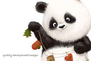 Christmas Panda Clipart