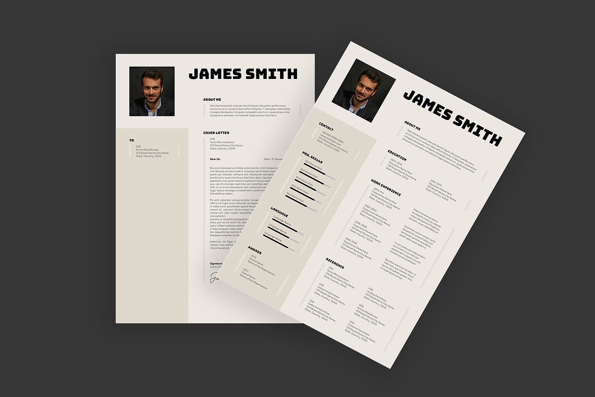 Modern Professional Resume & Cover, a Resume Template by PixelStudio (Photo 2 of 4)