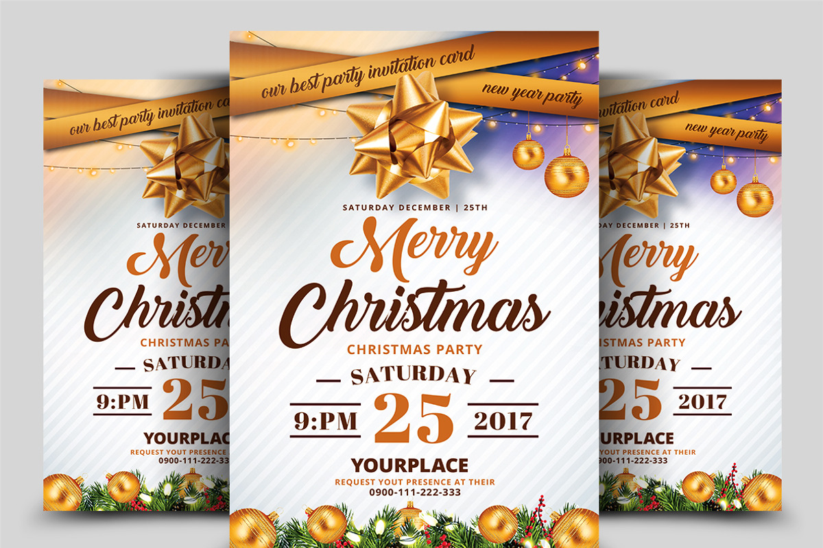 Christmas Flyers Bundle, a Flyer Template by AfzaalGraphics (Photo 4 of 7)