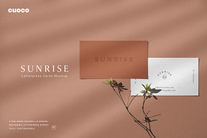 SUNRISE - Letterpress Cards Mockup