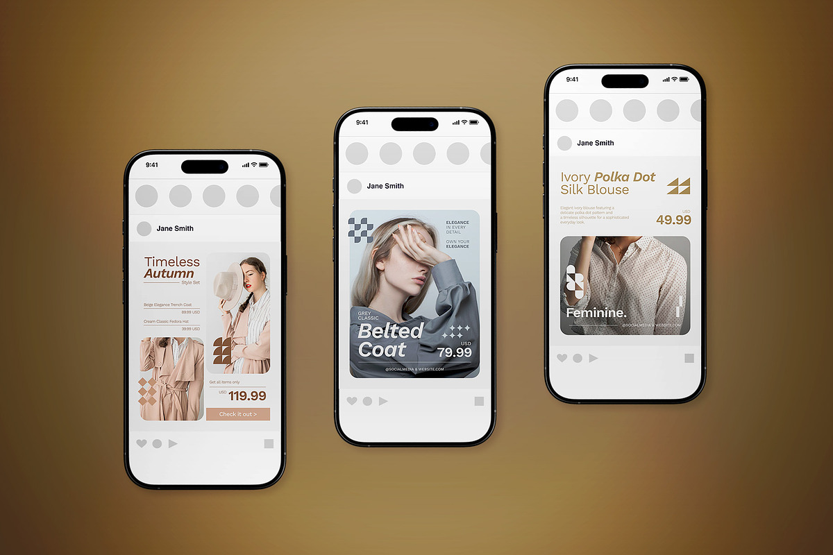 Fashion Brand Social Media Post Pack, a Flyer Template by The Good Store (Photo 4 of 4)