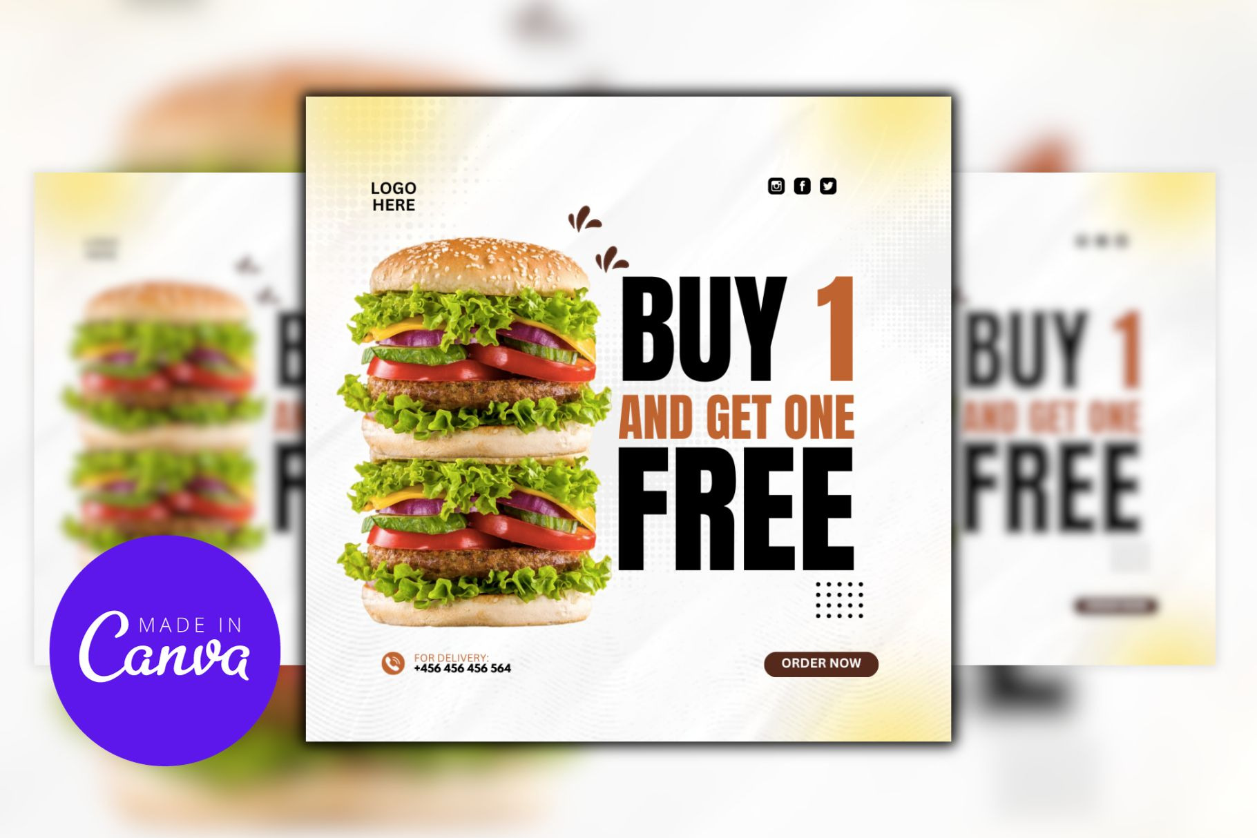 Burger Fast Food Canva Template, a Social Media Template by Mishek Munene