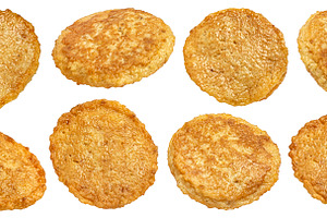 Potato pancakes isolated on white, a Photo by Max Lashcheuski