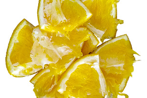 Cut orange slices isolated photo, a Food & Drink Photo by DanFLCreativo