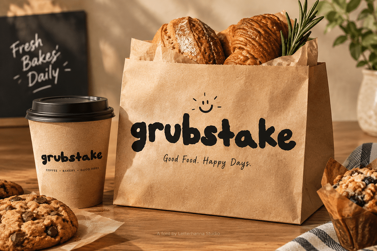 Gruiby Bold Bubble Rough Font, a Handwritten Font by Letterhanna Studio (Photo 4 of 9)