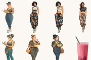 Curvy Woman Fitness Clipart, a Person Illustration by Design Scotch (Thumbnail 2 of 8)