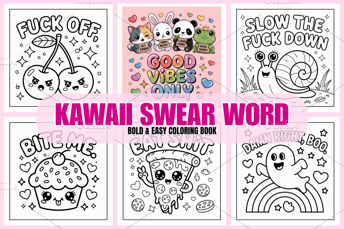 Kawaii Swear Motivational Word, a Decorative Illustration by Coco Bloom (Photo 1 of 5)