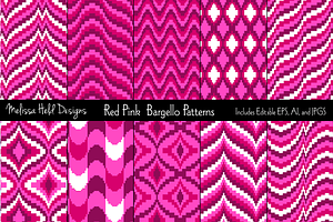 Red & Pink Bargello Patterns