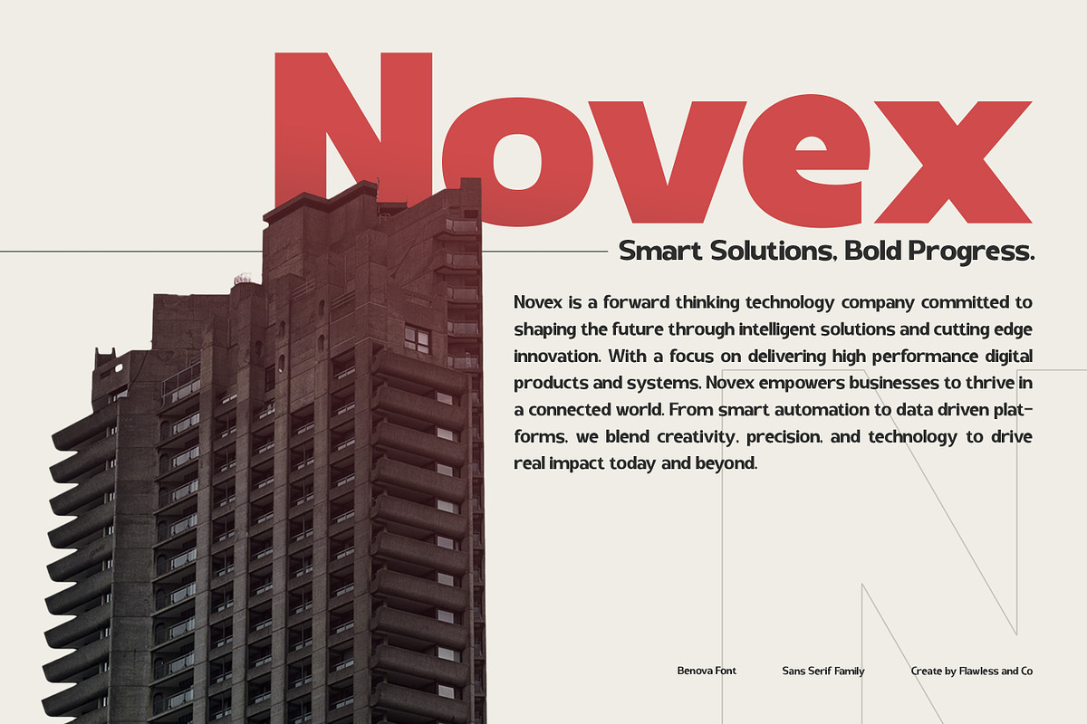 Benova - Family Sans Serif Font, a Sans Serif Font by Flawless And Co (Photo 3 of 10)