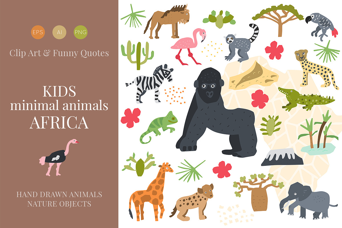 Kids Minimal Animals. Africa, an Object Graphic by Creativemaker (Photo 1 of 11)