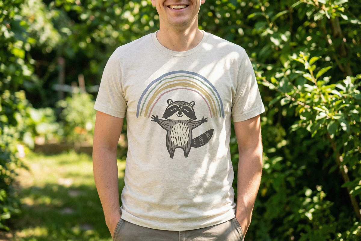 Raccoon PNG Under Rainbow, Cute, an Illustration by SharpMarketplace (Photo 3 of 3)