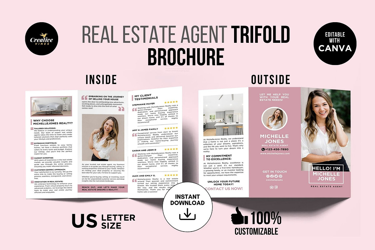 Real Estate Introduction Brochure, a Brochure Template by CreativeVinesStore (Photo 2 of 6)