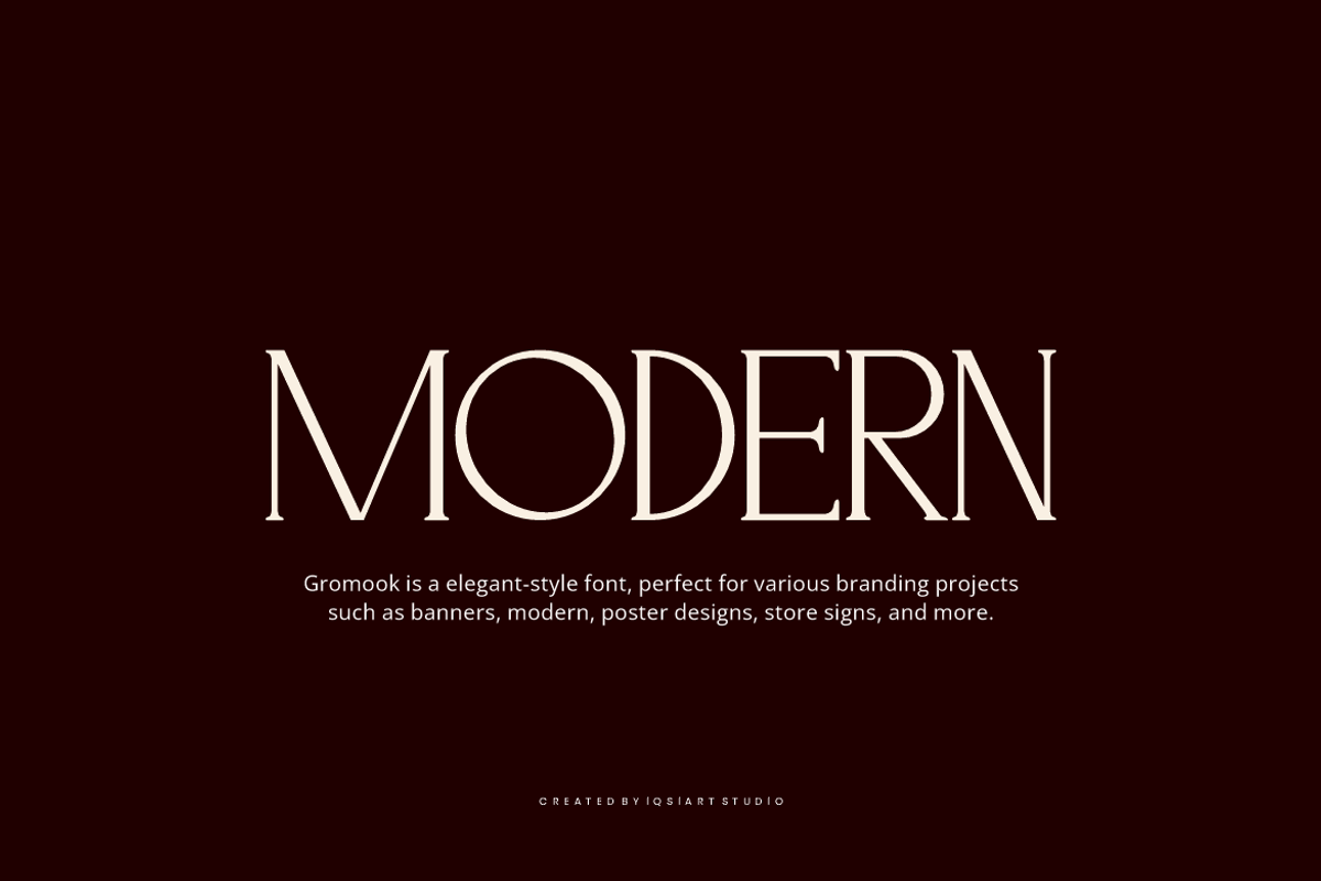 Gromook - Elegant Modern Font, a Serif Font by Iqsiart Studio (Photo 3 of 8)