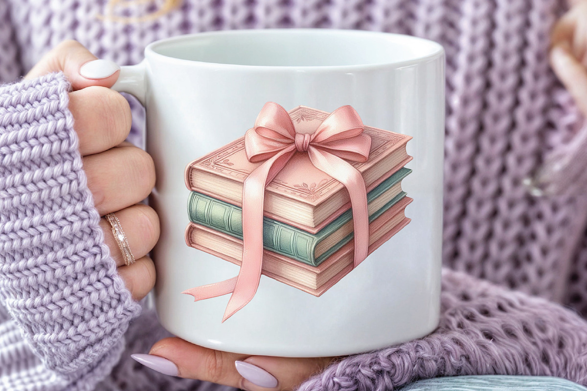 Sage Coquette Bow Book Stack Clipart, an Illustration by CraftArtStudio (Photo 5 of 6)