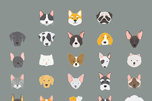 Cats and dogs icon collection, an Animal Illustration by rawpixel