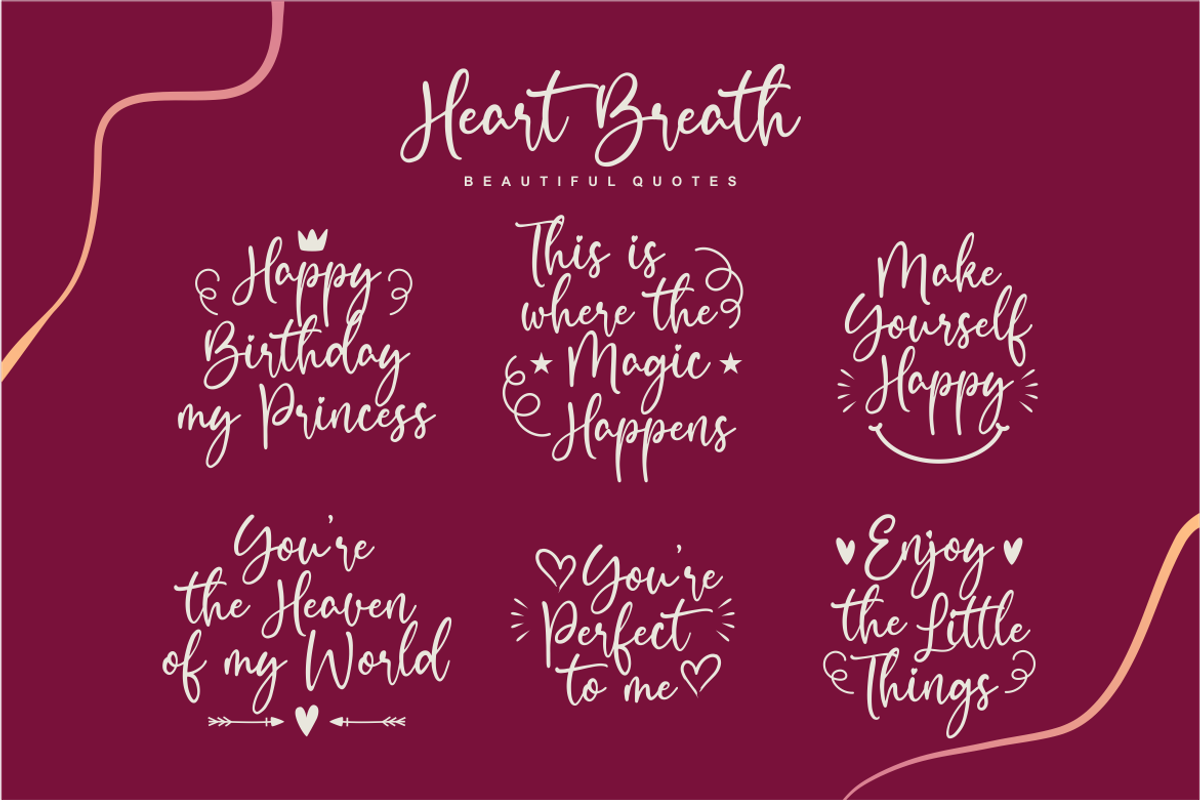 Heart Breath a Beautiful Script Font, a Script Font by Vilogsign (Photo 4 of 9)