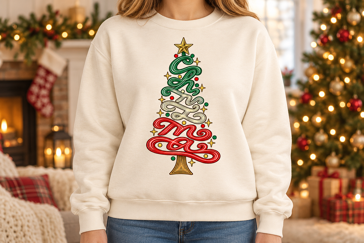 Retro Merry Christmas Trees Png, an Object Graphic by Daisy Design (Photo 3 of 3)
