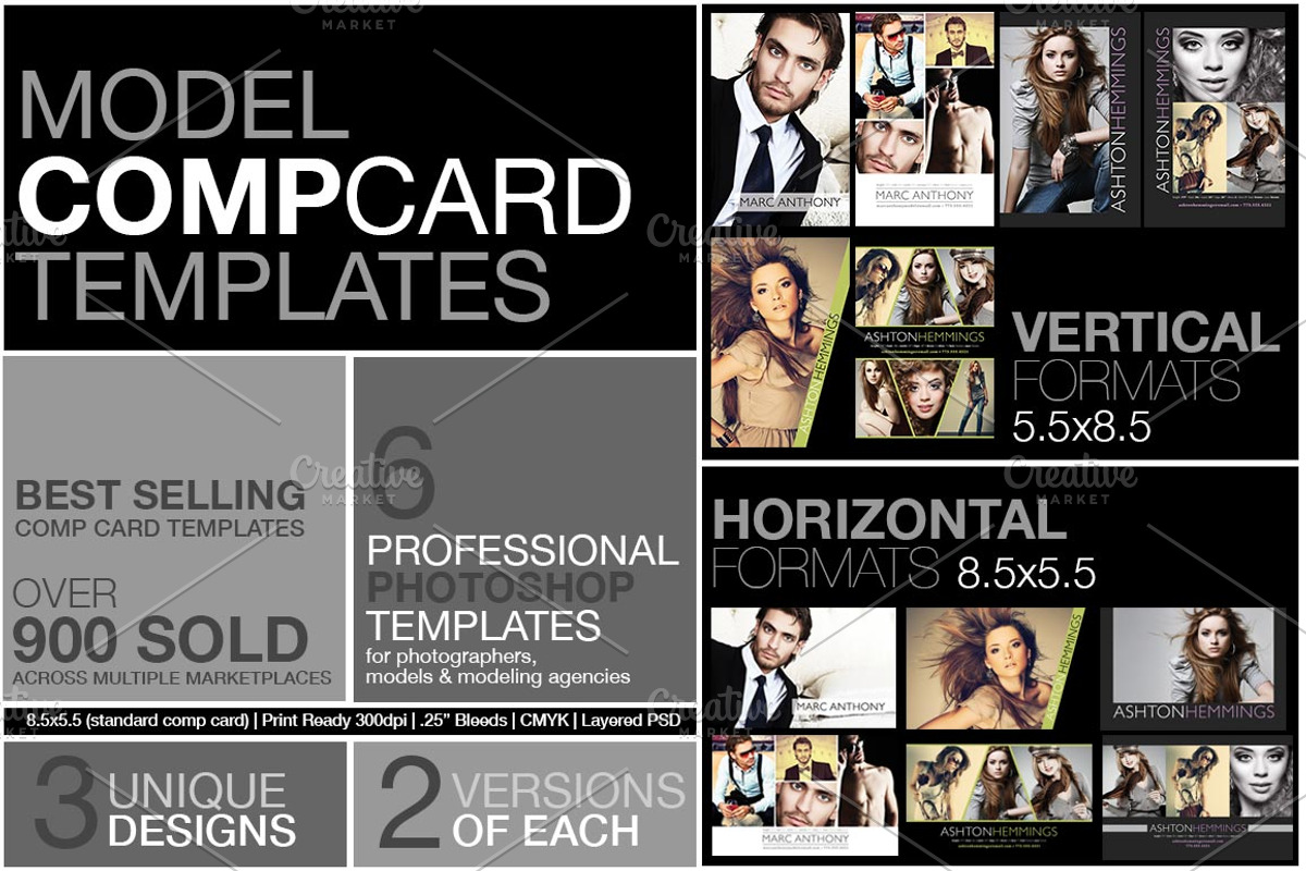 Model Comp Card Kit, a Flyer Template by Nate Bartlett Design (Photo 1 of 4)